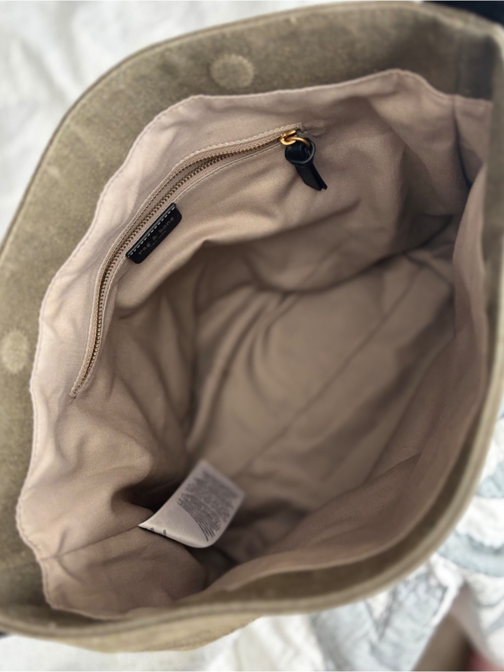 RAG & BONE Clinton Canvas Bucket Bag in Forest with Black Leather Trim - Picture 7 of 12